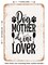 DECORATIVE METAL SIGN - Dog Mother Wine Lover - 3 - Vintage Rusty Look